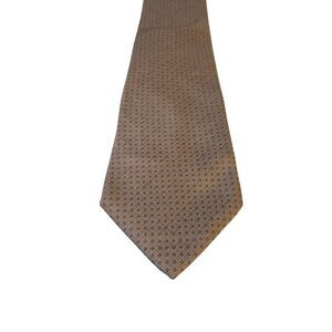 Nautica Neck Tie Mens Brown Geometric 100% Silk‎ Business Suit Church Staple